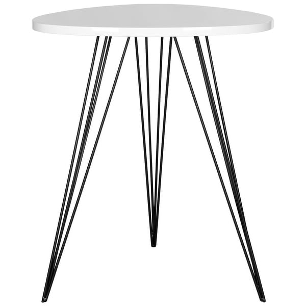 SAFAVIEH Wolcott White/ Black Lacquer Side Table - 19.6