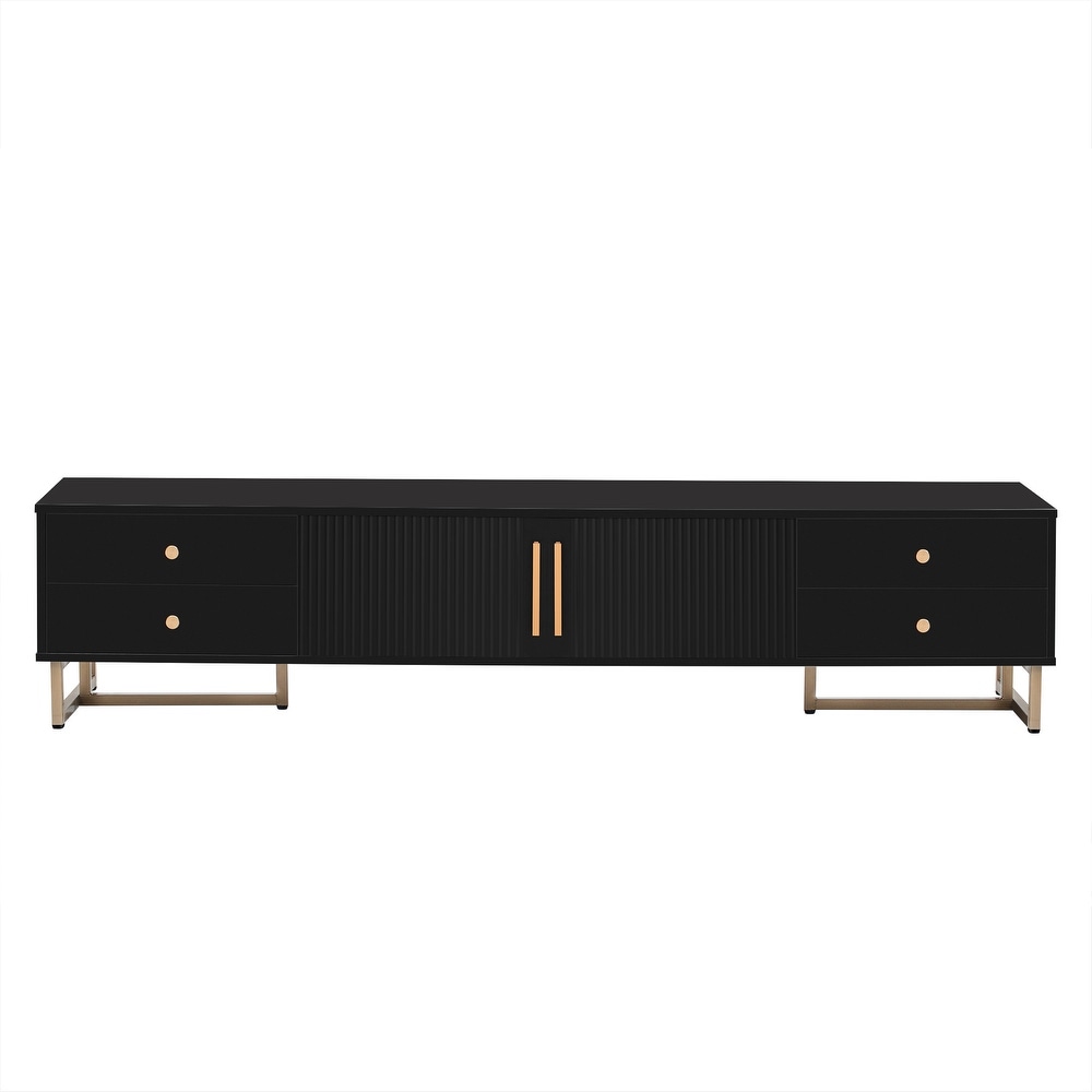 Modern TV Stand TV Media Console Table with 4 Storage Drawers for up to 75\