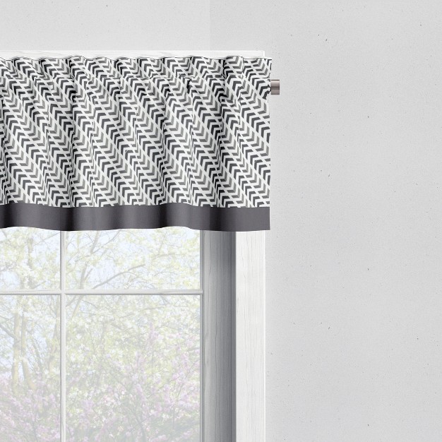 Bacati Gray Tracks Boys Cotton Window Valance