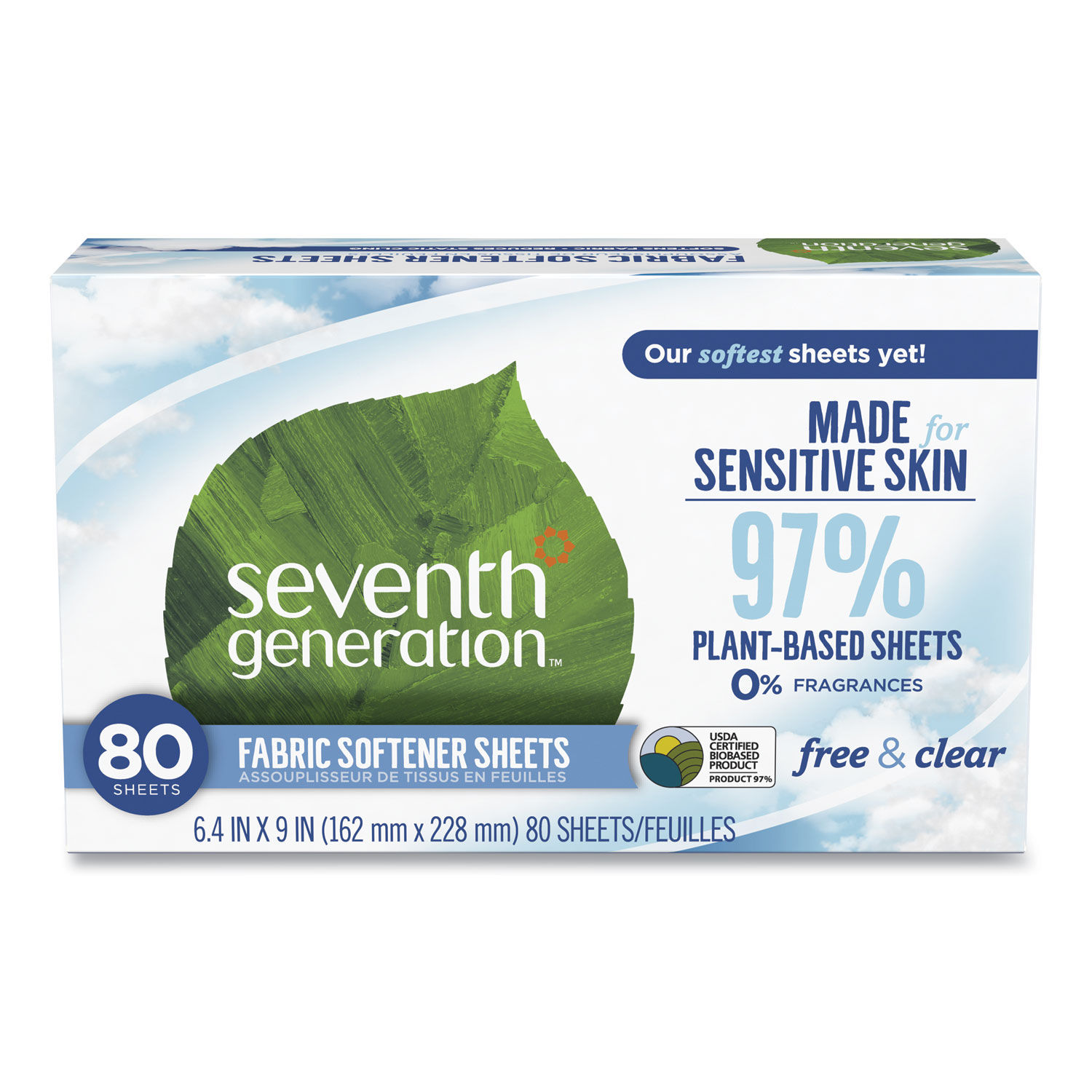 Natural Fabric Softener Sheets by Seventh Generationandreg; SEV44930CT