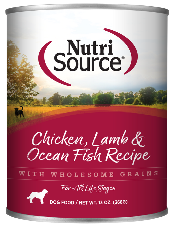 NutriSource Chicken Lamb and Ocean Fish Canned Dog Food