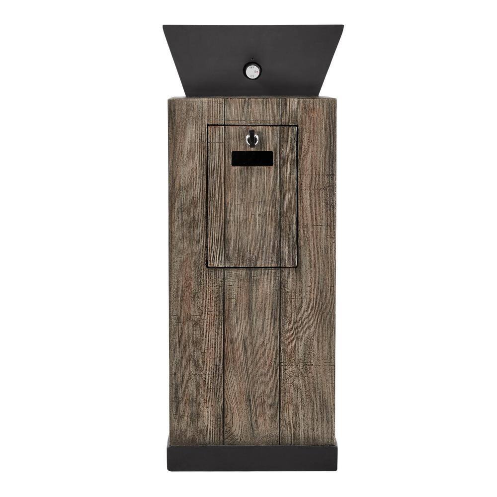 Hampton Bay 29 in. W x 11.8 in. H Square Faux Wood Finish Fire Column FP11074