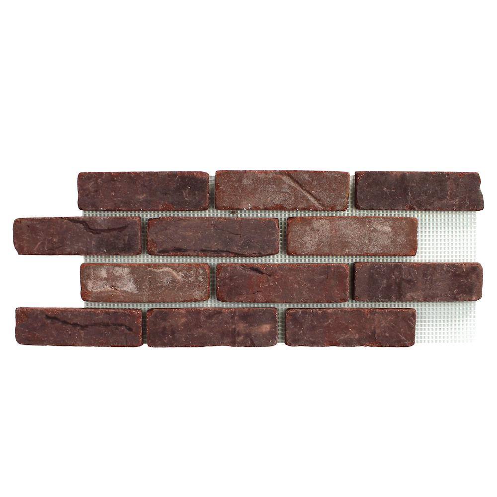 Old Mill Brick 28 in. x 10.5 in. x 0.5 in. Brickwebb Rosewood Thin Brick Sheets (Box of 5-Sheets) BW-370048CS