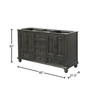 Avanity Thompson 60 in. W x 21 in. D x 34 in. H Vanity Cabinet in Charcoal Glaze THOMPSON-V60-CL