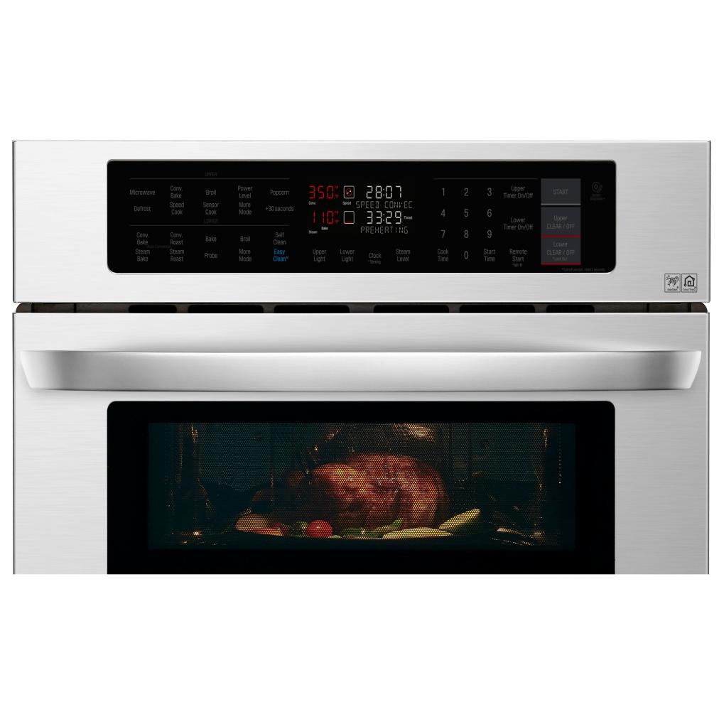 LG 30-inch, 6.4 cu.ft. Built-in Combination Wall Oven with Wi-Fi LWC3063ST