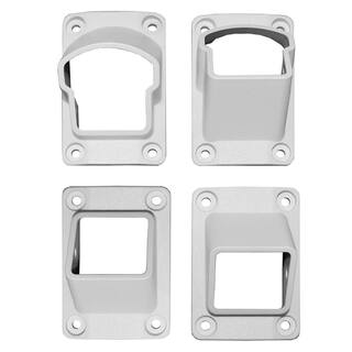 Weatherables Stanford Textured White Aluminum Stair Railing Bracket Kit (4-Piece) AWAL-STAIRKIT-BRD