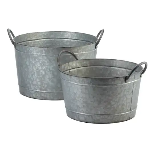 indoor Outdoor Galvanize Wholesale Zinc Planters Flower Plant Pots smart home decoration