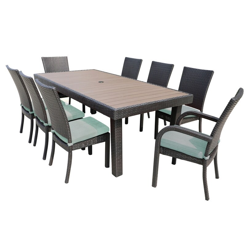 Mescota 9 Piece Outdoor Patio Dining Set  Dining Table   8 Chairs