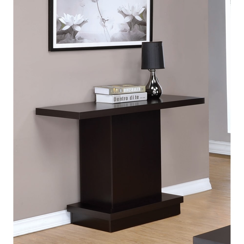 Coaster Furniture Reston Cappuccino Pedestal Sofa Table