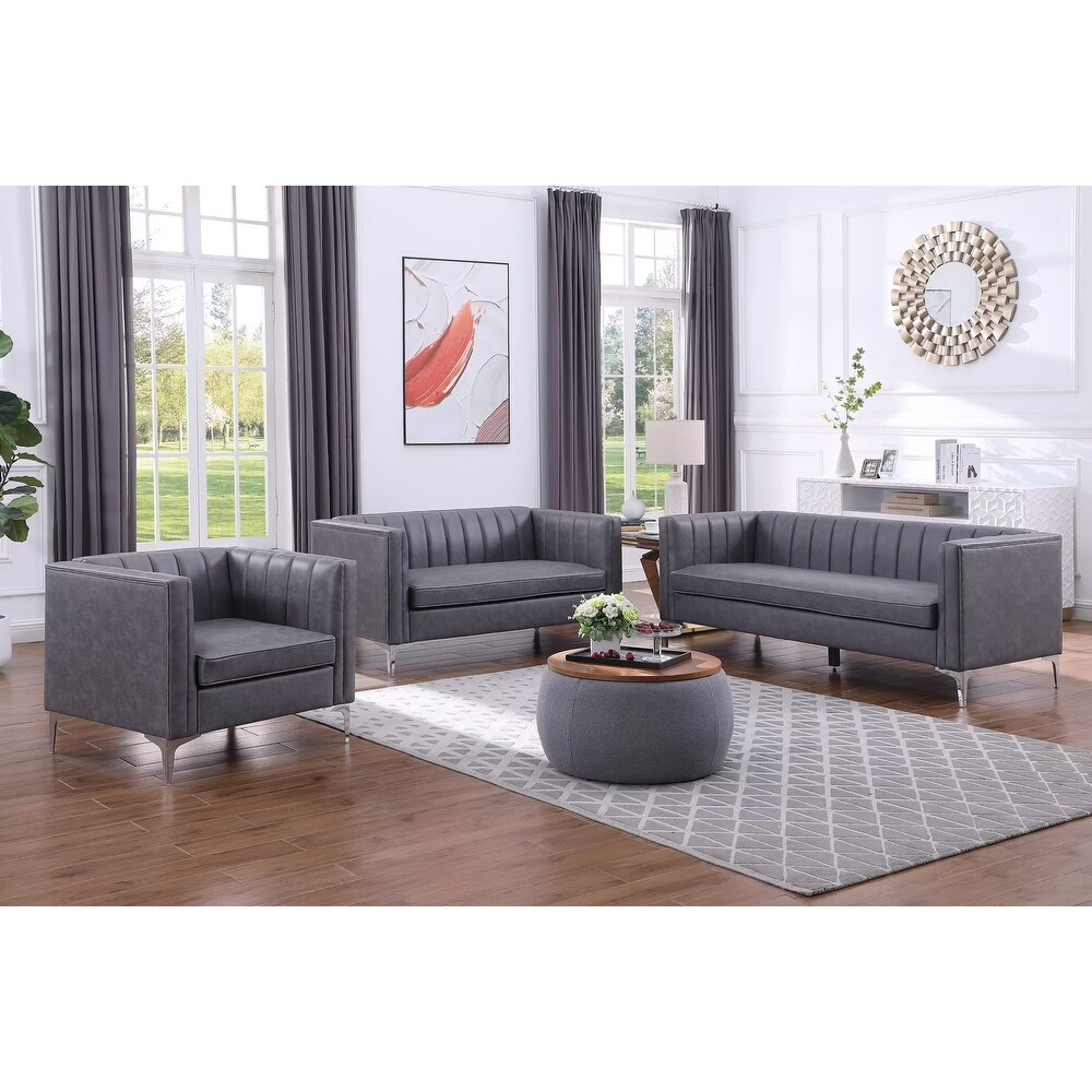 Morden Fort Modern Living Room Set  3 Piece Sofa Set Couch Loveseat and Chair