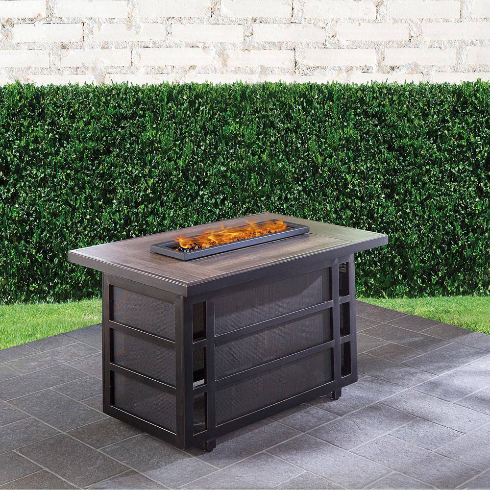 Hanover Chateau Aluminum Outdoor Coffee Table with Fire Pit CHATEAUFP-REC