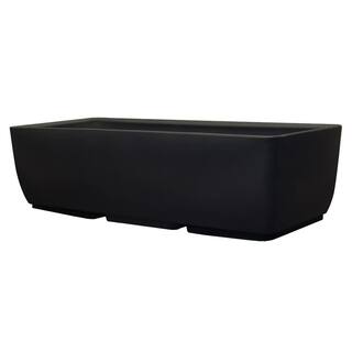 RTS Home Accents 36 in. x 15 in. IndoorOutdoor Black Polyethylene Rectangular Planter 56030001008081