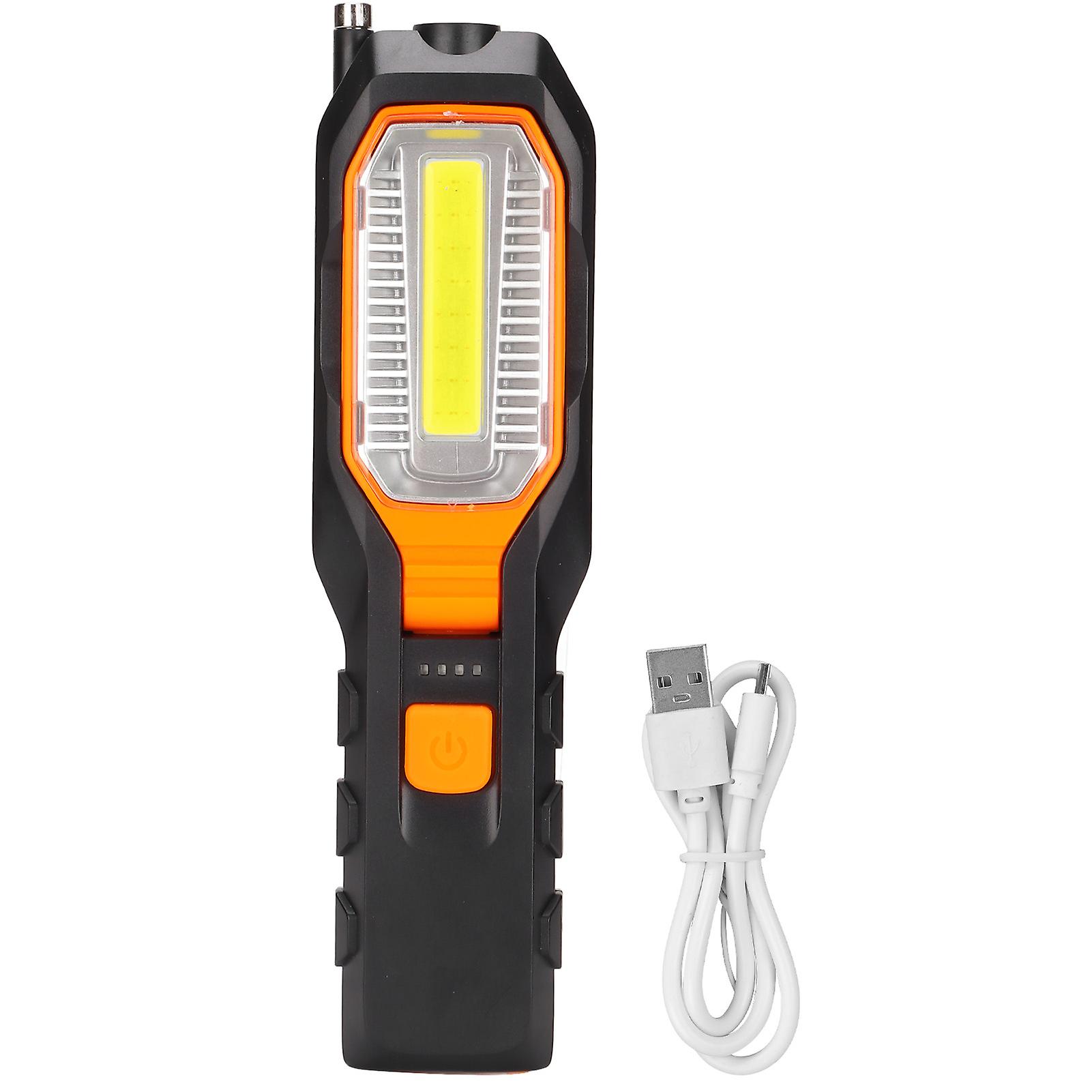 Cob Inspection Light Portable Handheld Usb Rotating Led Rechargeable Work Light With Magnet For Car Garage Machine Shop