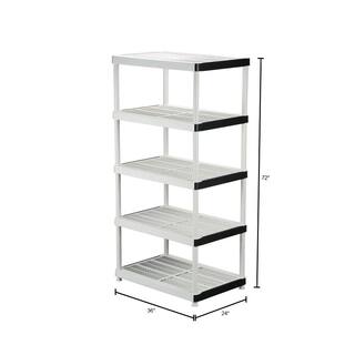 5-Tier Plastic Garage Storage Shelving Unit in Gray