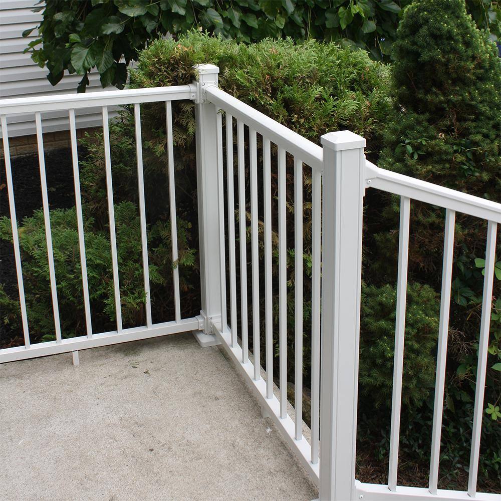 Weatherables Stanford 36 in. H x 96 in. W Textured White Aluminum Railing Kit CWR-B36-A8