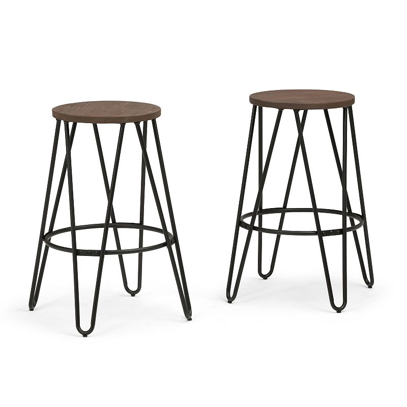 Simpli Home Simeon Counter Stool 2-piece Set