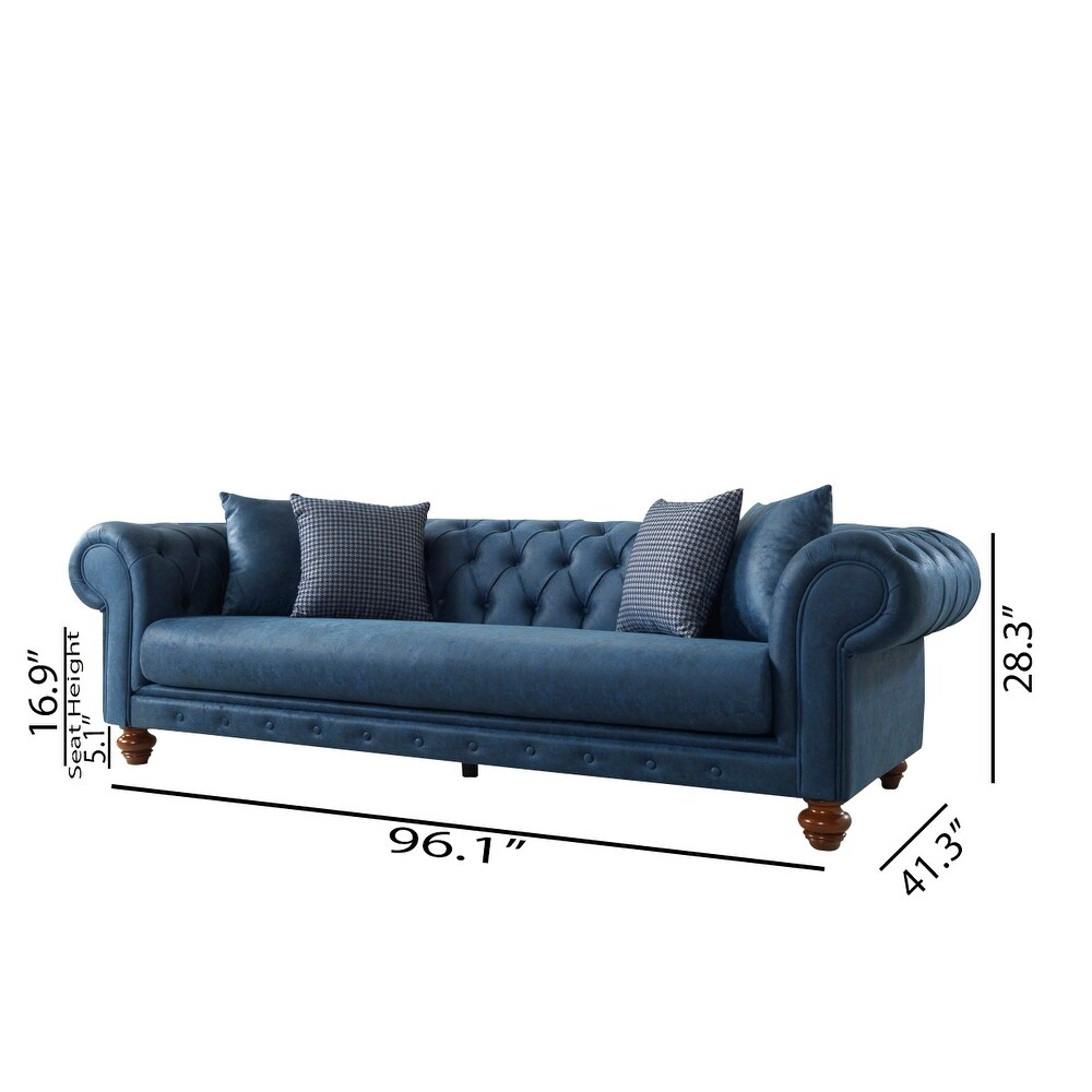 Benjamin Single Cushion Chesterfield 4 piece Living Room Two Sofa and Two Chair set