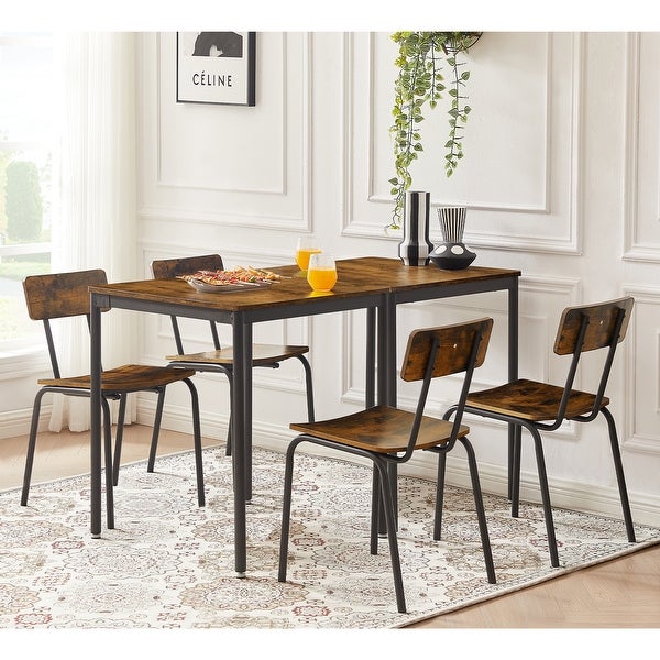 3-Piece Dining Table Set with Ergonomic Curved Seat and Backrest