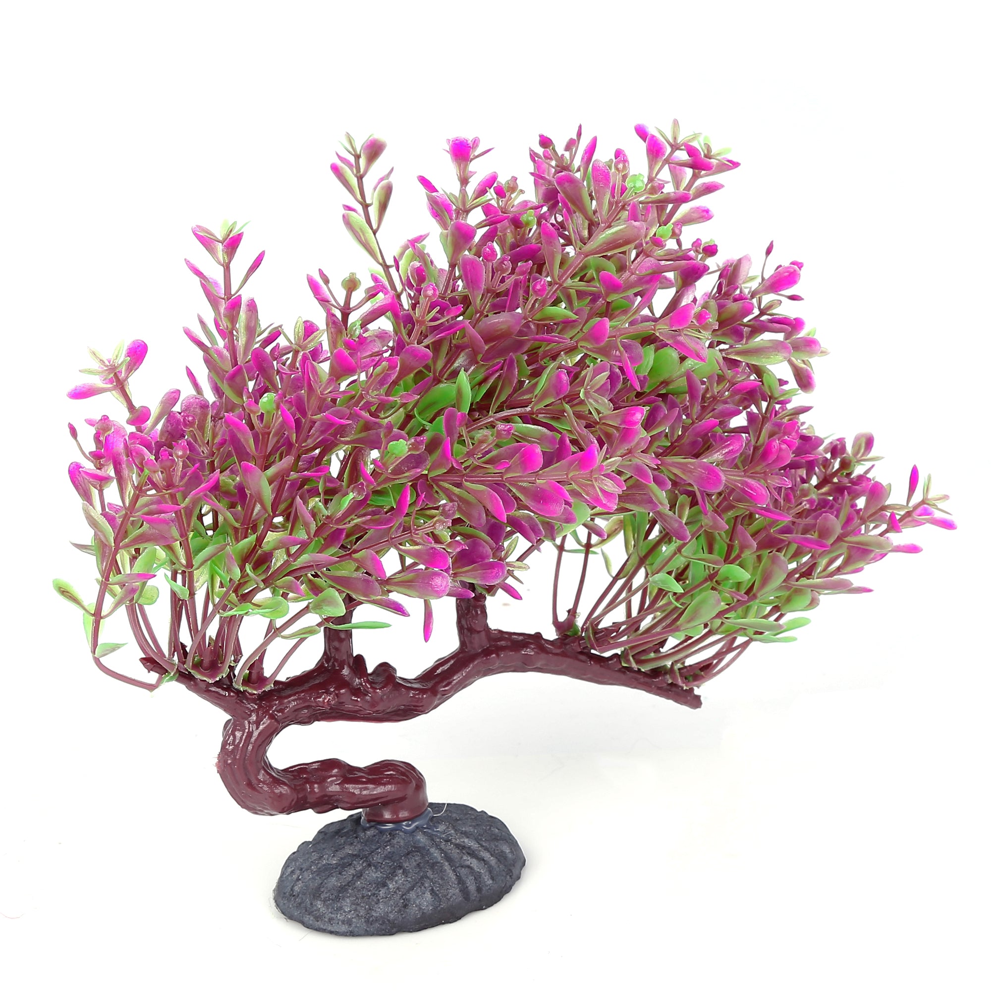 Purple Plastic Terrarium Leaves Plant Underwater Ornament Landscape for Reptiles