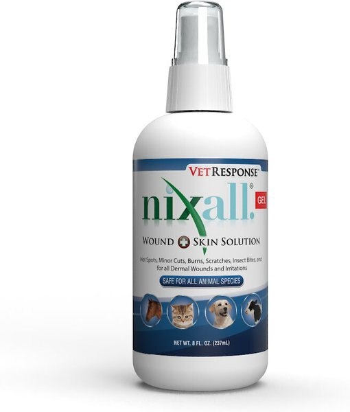 Nixall VetResponse Wound and Skin Gel Solution for Dogs， Cats and Horses