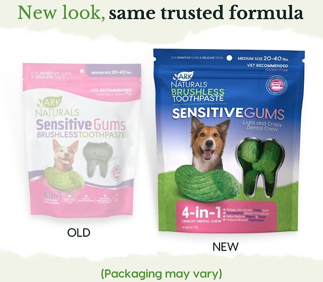 Ark Naturals Brushless Toothpaste Sensitive Gums Dental Dog Chews