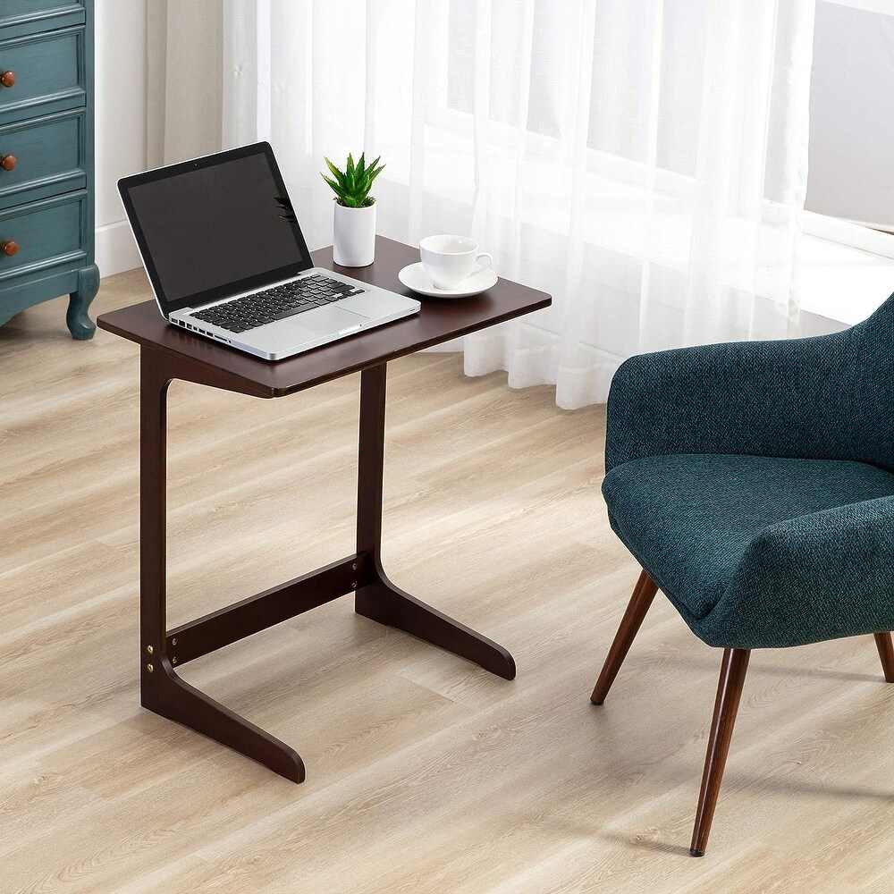 C Shaped End Table  Side Table for Sofa  Couch Table  Small TV Tray Table for Living Room  Bedroom