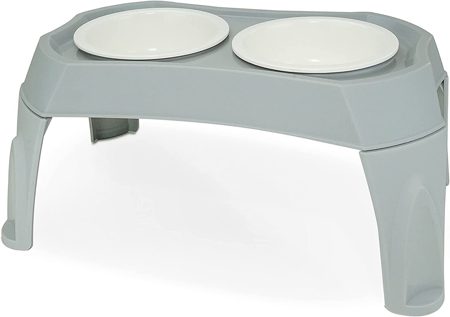 PetsWorld Double Pet Bowl with Elevated Stand for Dogs and Cats with Elevated Stand