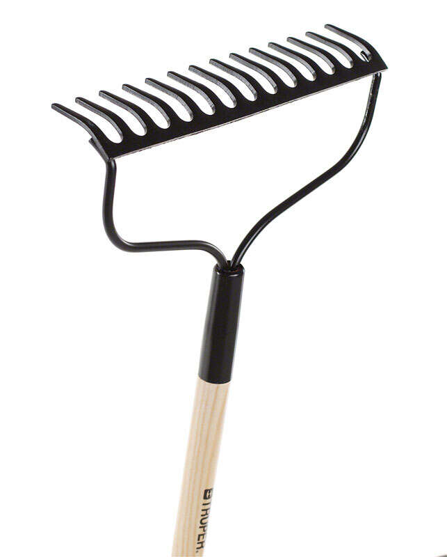 Home Plus+ 54 in. 14 Tine Steel Bow Rake Wood Handle