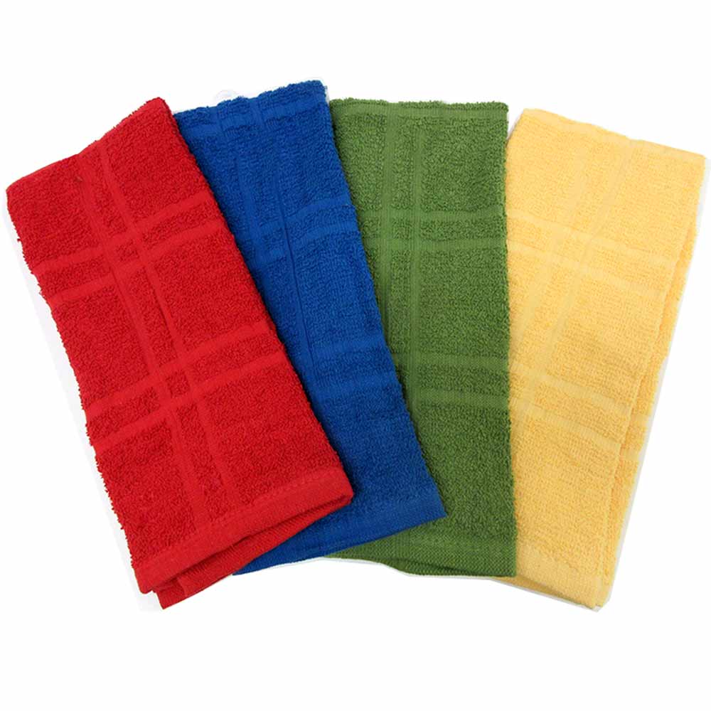 4 Dish Towel Absorbent Drying Cloth Cotton Kitchen 15x25 Home Dishes Drainer