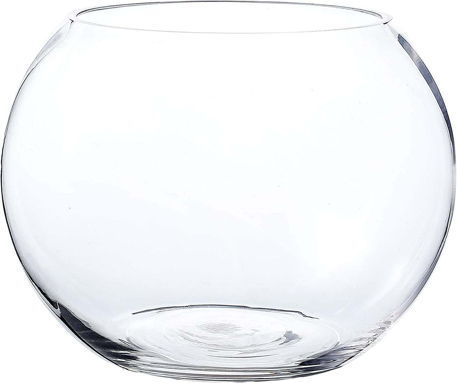 Glass Bubble Bowl， Fish Bowl， Globe Vase Center Piece， Round Flower Vase (8X5.65 Inch 1pc)