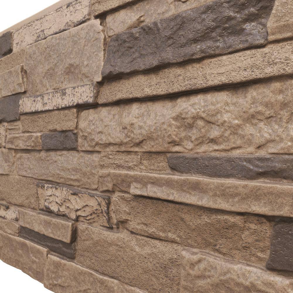 Ekena Millwork 49 in. x 25-12 in. Acadia Ledge Stacked Stone StoneWall Faux Stone Siding Panel PNU24X48ALSR