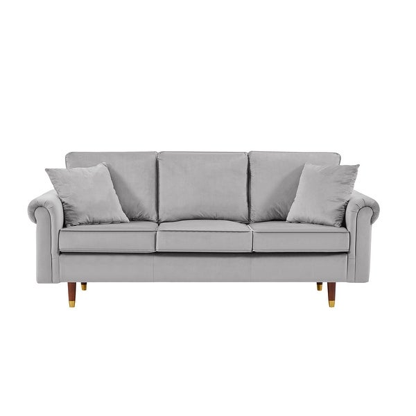 3 Seater Velvet Sofa with 2 Pillows