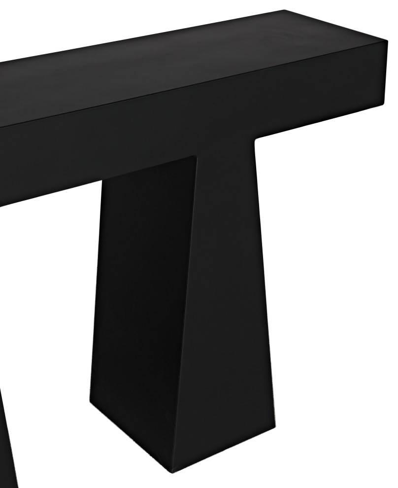 Noir Furniture Wendell Console Table With Matte Black Finish GCON403MTB   Industrial   Console Tables   by Noir  Houzz