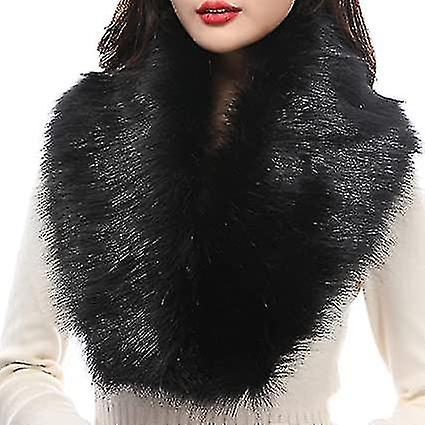 Women's Warm Fur Scarf With Faux Fur Collar， Suitable For Cold Winter