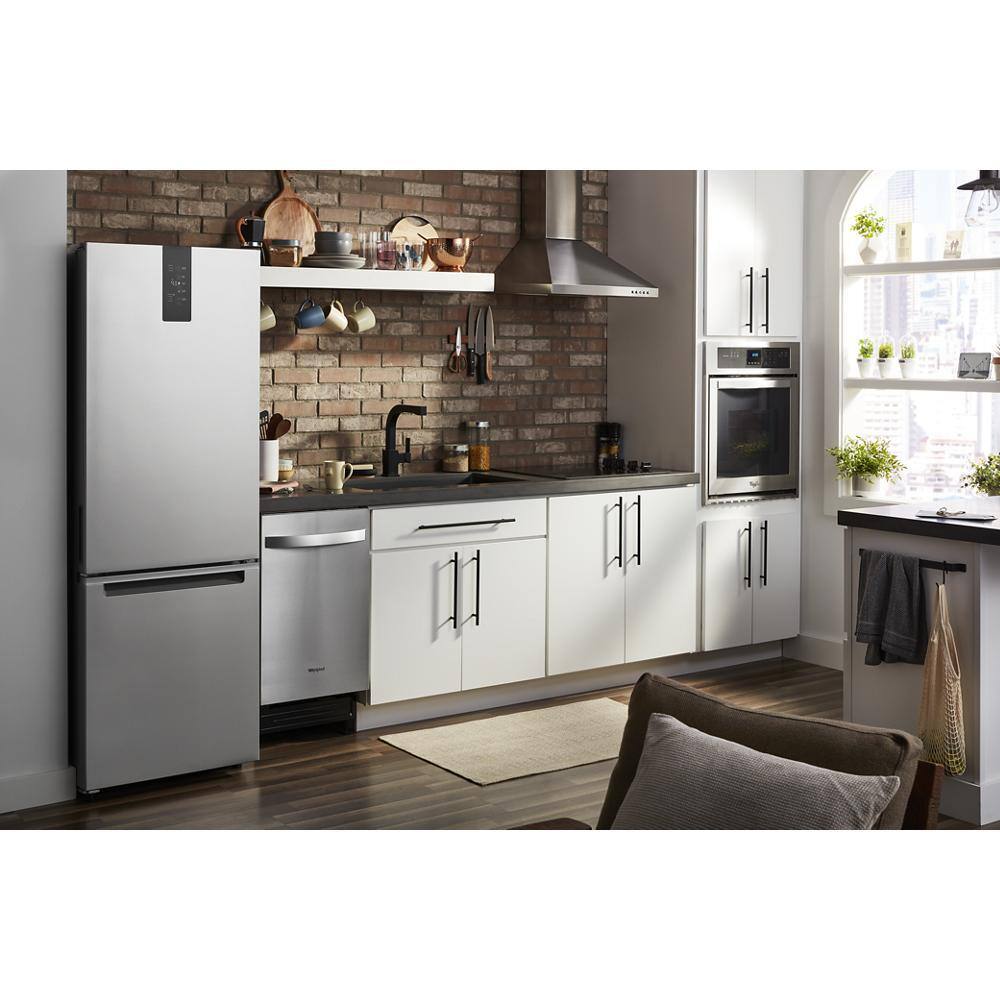 Whirlpool 24 in. 12.7 cu. ft. Bottom Freezer Refrigerator in Fingerprint Resistant Stainless Counter Depth WRB543CMJZ