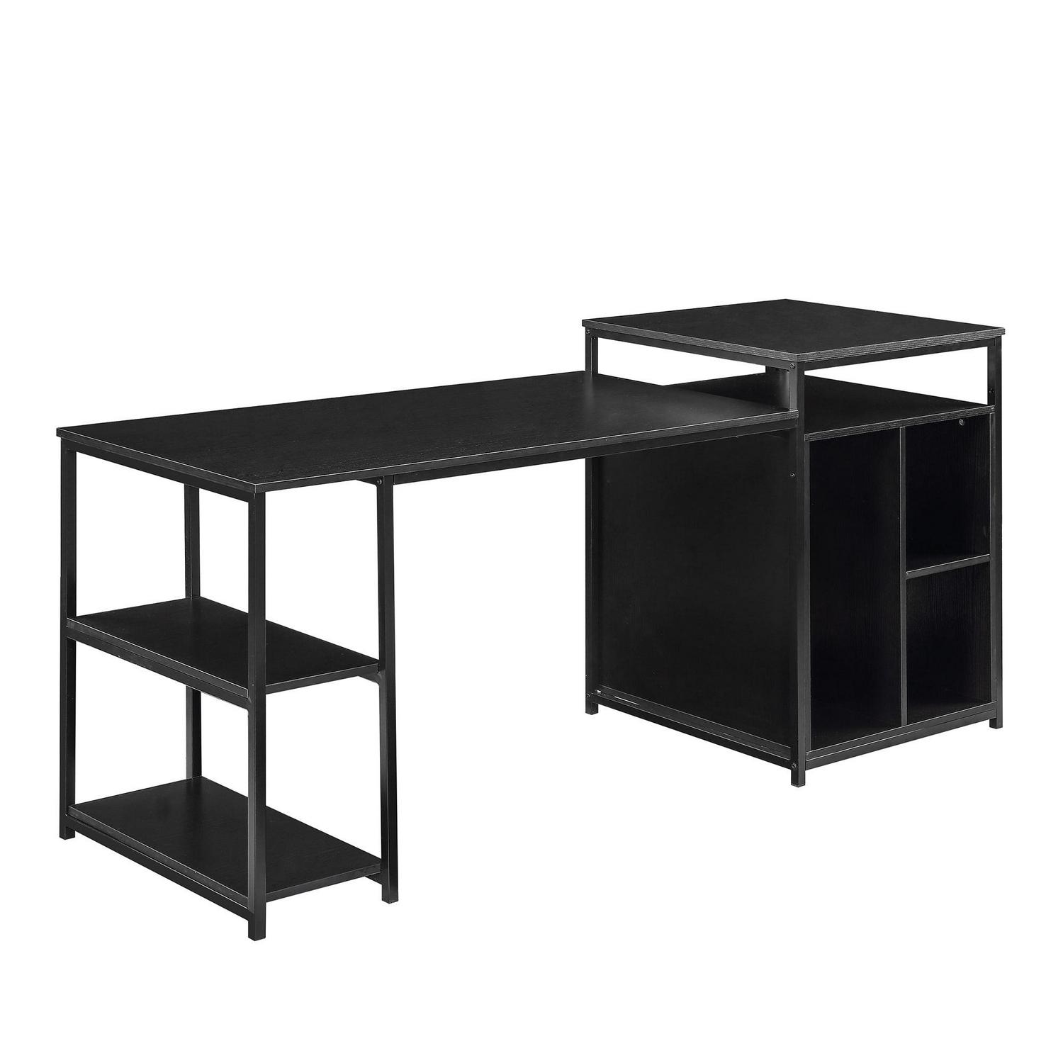 Aukfa Modern Computer Desk with Storage CPU  Writing PC Desk for Home Small Area  Black