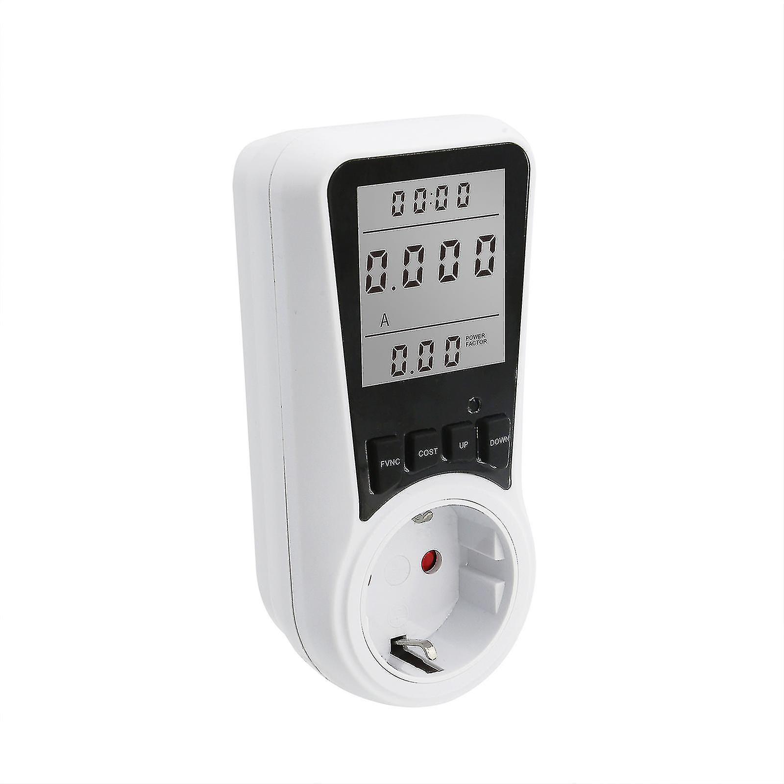 Electricity Meter For Socket， Current Meter， 16 A Energy Cost Meter， Power Consumption Meter With Lcd Backlight， 7 Monitoring Modes， Overload Protecti