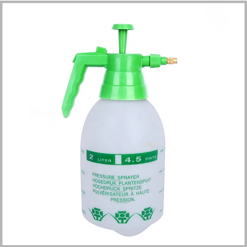 2L one hand plastic pressure sprayer with brass nozzle