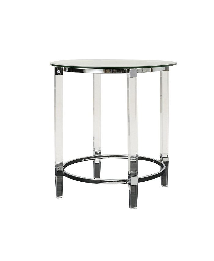 Noble House Orianna Acrylic and Tempered Glass Circular Table