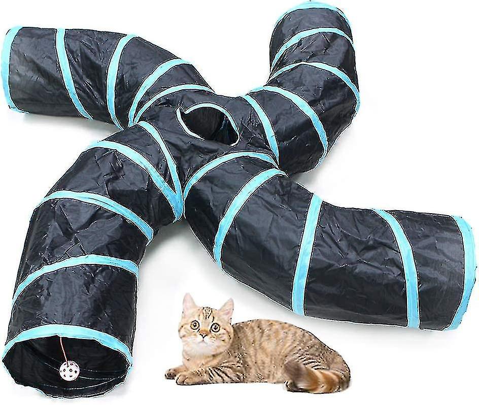 S-type Cat Tunnel， 2 Way/3 Way/4 Way/5 Way Collapsible S-shape Small Animal Tubes