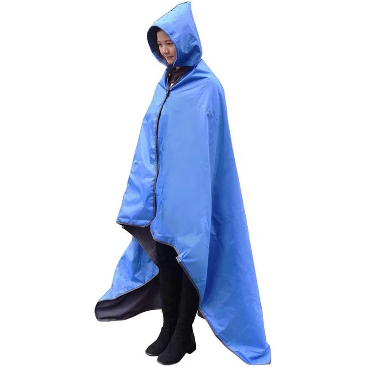 outdoor waterproof wearable hoodie blanket polar fleece lining