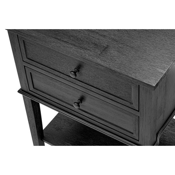 Wood Night Stand with 2 Wood Drawers for Bedroom - Stable and Sturdy Constructed (Finish Options Available)