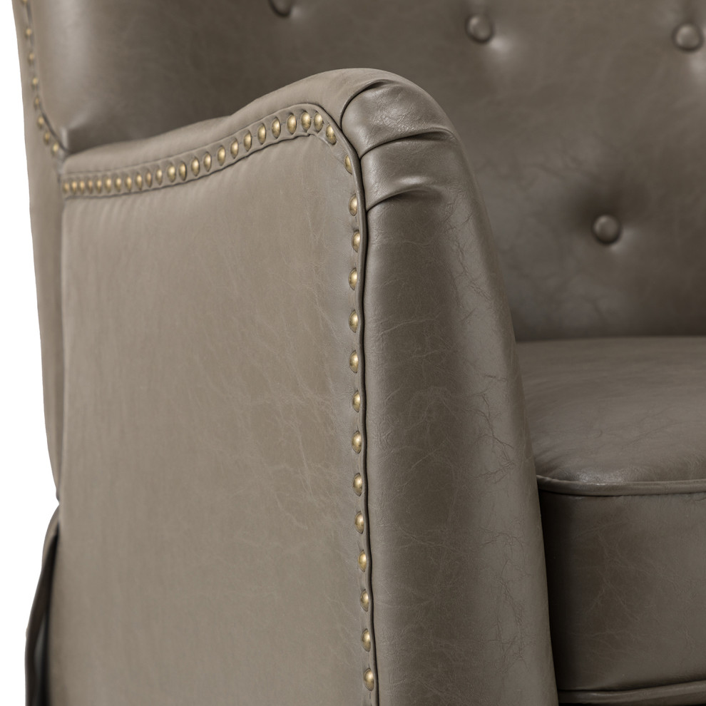 Vegan Leather Armchair Set of 2   Transitional   Armchairs And Accent Chairs   by Karat Home  Houzz