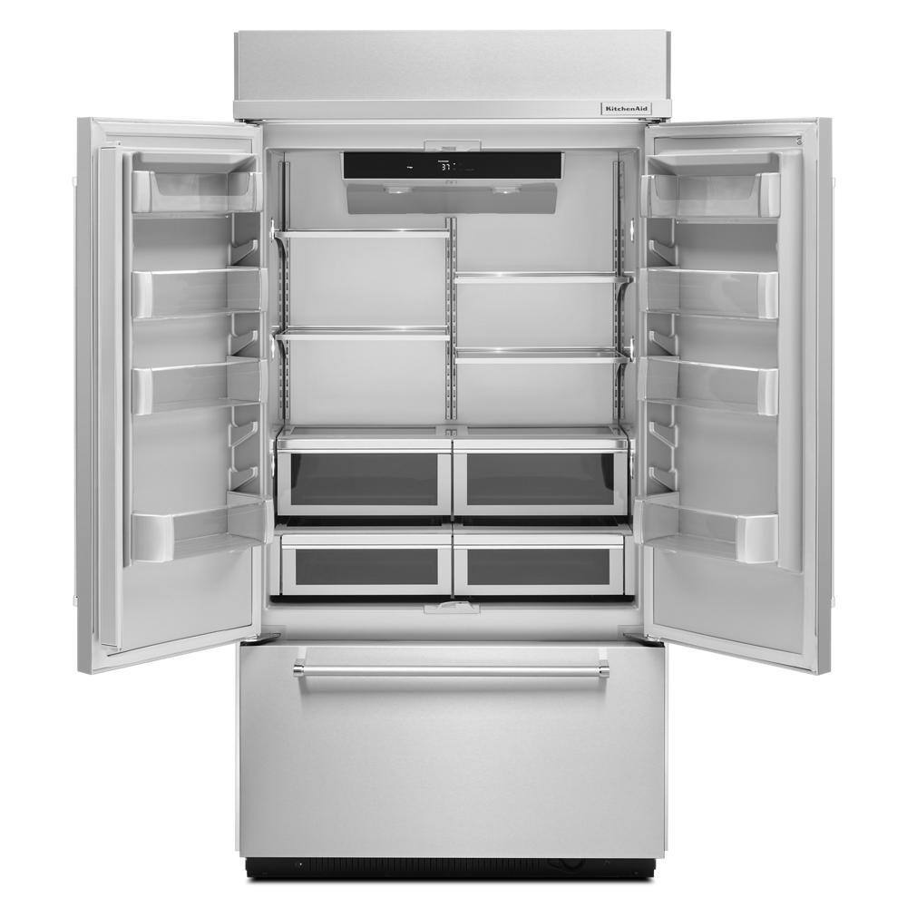 KitchenAid 24.2 cu. ft. Built-In French Door Refrigerator in Stainless Steel Platinum Interior KBFN502ESS