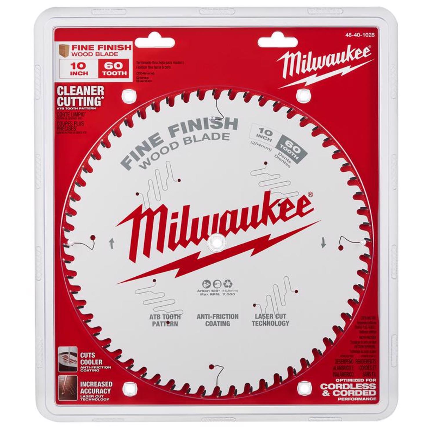 MW 10 in. D X 5/8 in. Fine Finish Tungsten Carbide Circular Saw Blade 60 teeth 1 pk