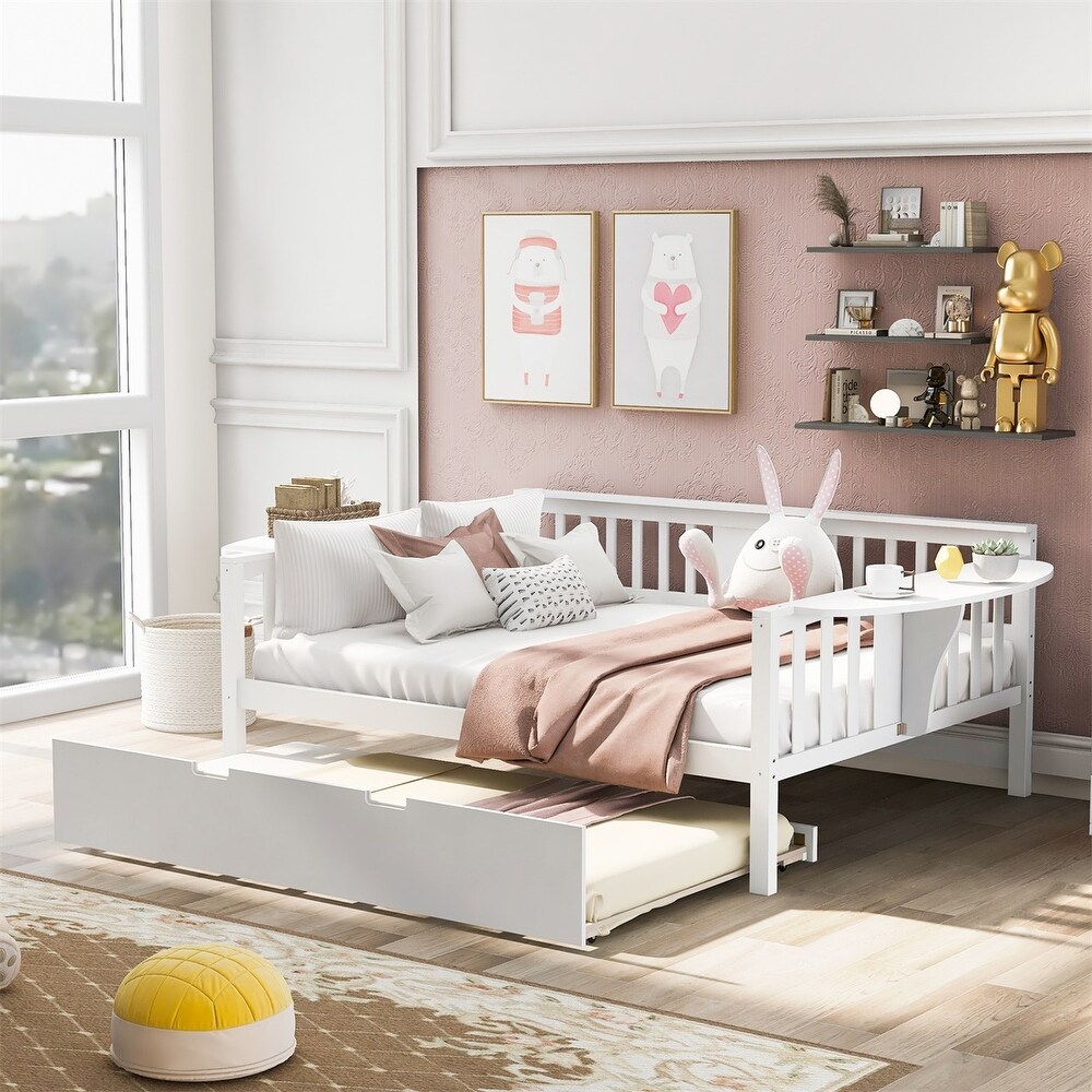 Merax Wooden Daybed with Twin Trundle Bed