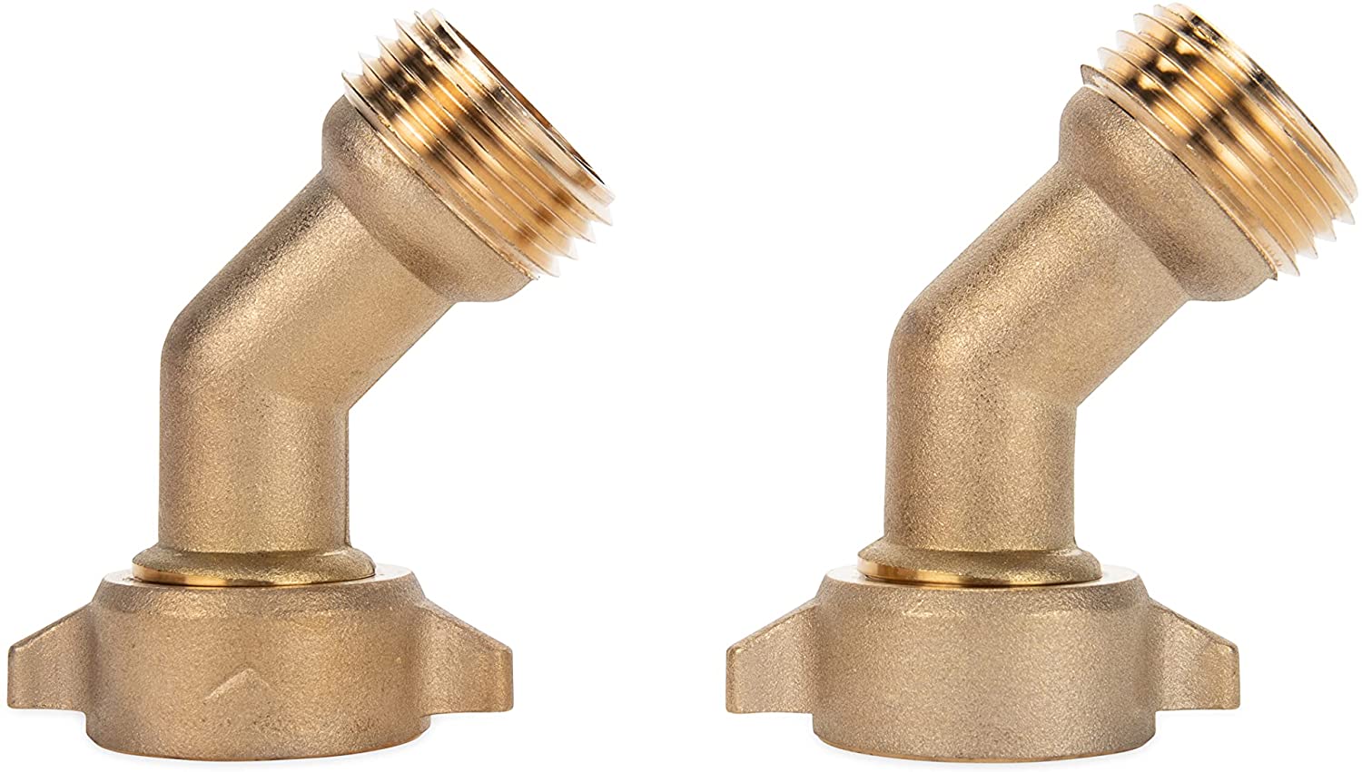 Camco 45 Degree Hose Elbow， Eliminates Stress and Strain On RV Water Intake Hose Fittings， 2-Pack (22607)