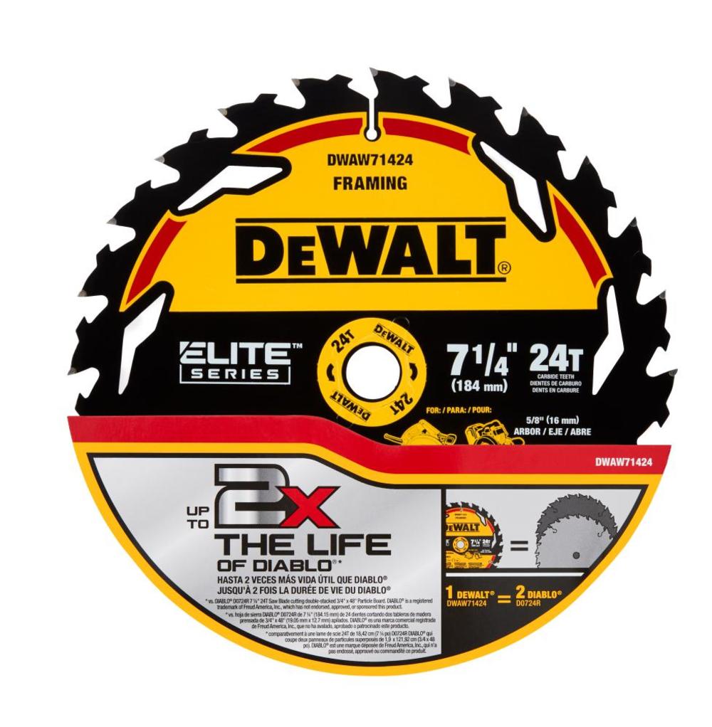 DW Elite Series Blister Circular Saw Blade 7 1/4