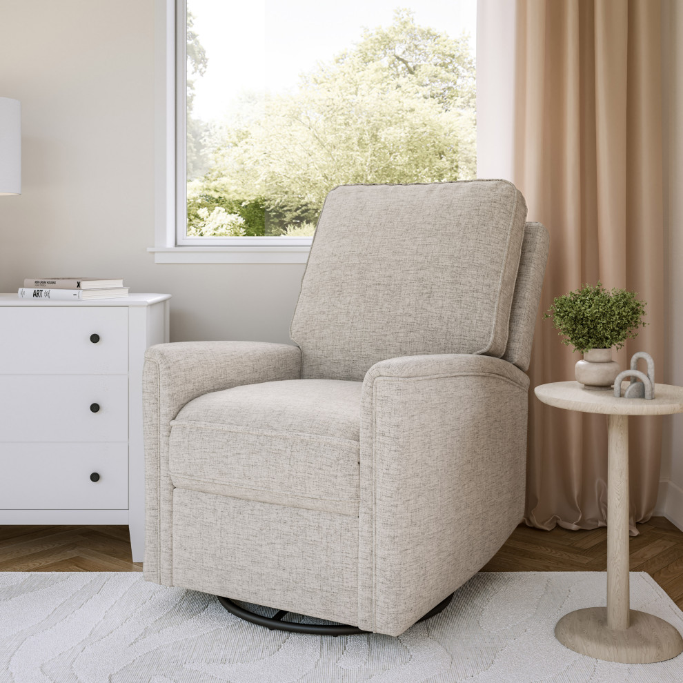 Jasmine Fabric Upholstered Swivel and Glider Recliner Chair   Transitional   Recliner Chairs   by CorLiving Distribution LLC  Houzz