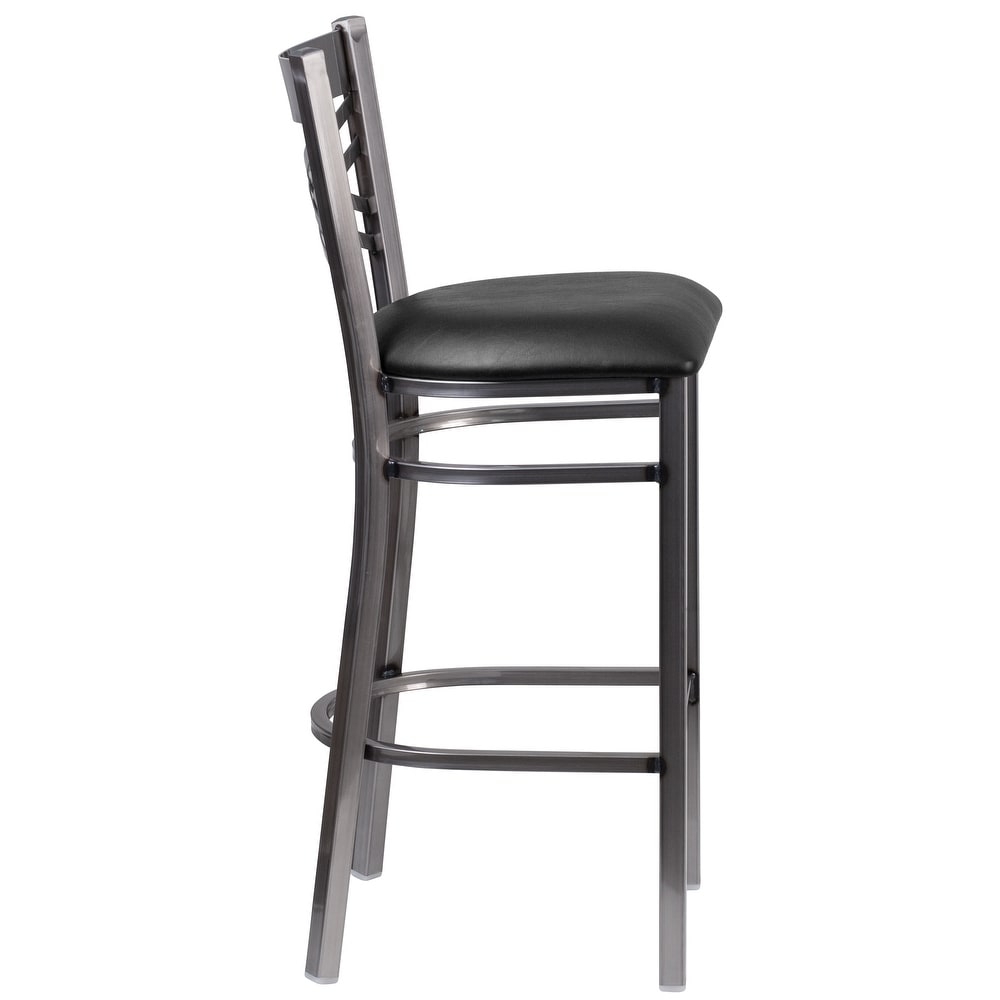 X Back Metal Restaurant Barstool   Vinyl Seat   17\